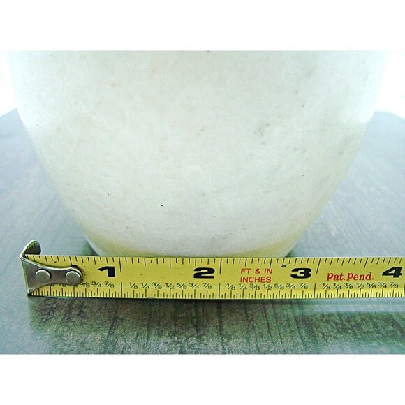 Small Mortar And Pestle Set Natural Stone Classic White Gray Marble 4x3" Herbs - Picture 7 of 9